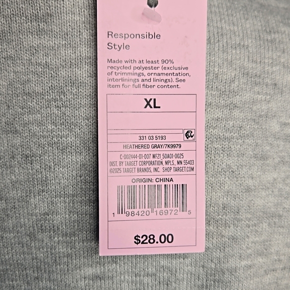 Gray Cardigan Sweater with Red Ribbon Rose Accents - Picture 6 of 13